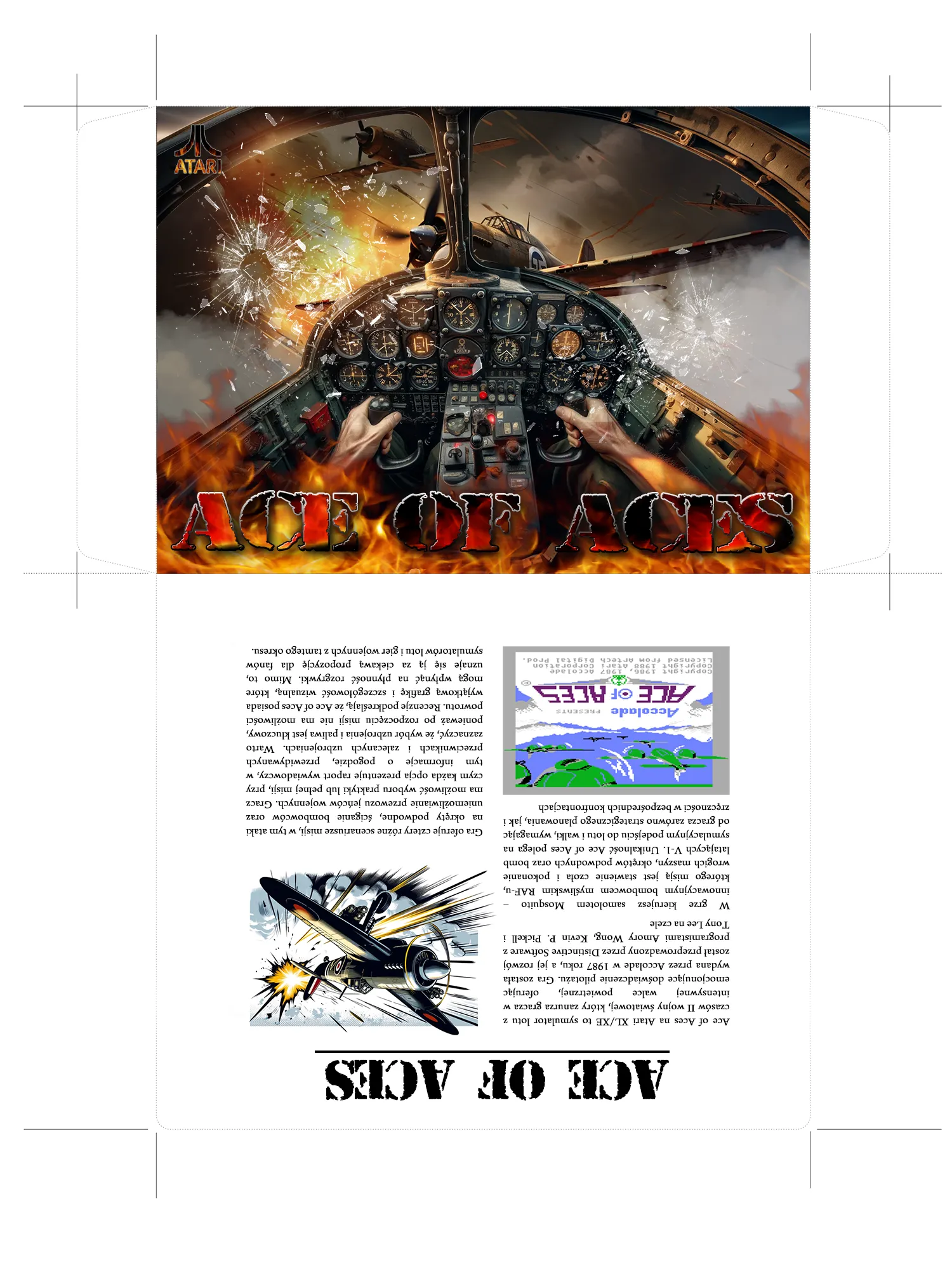 Ace of Aces game cover showcasing the Mosquito fighter-bomber flying over a war-torn battlefield.