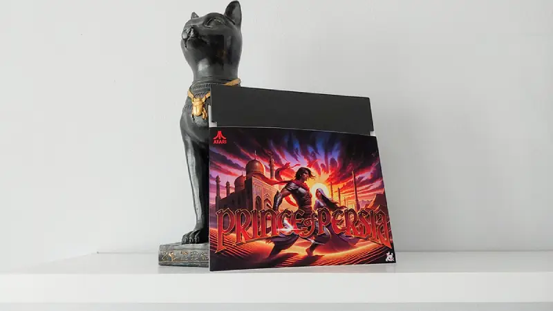 Screenshot showcasing the Prince of Persia game for Atari, highlighting the 2021 release details and contributors.