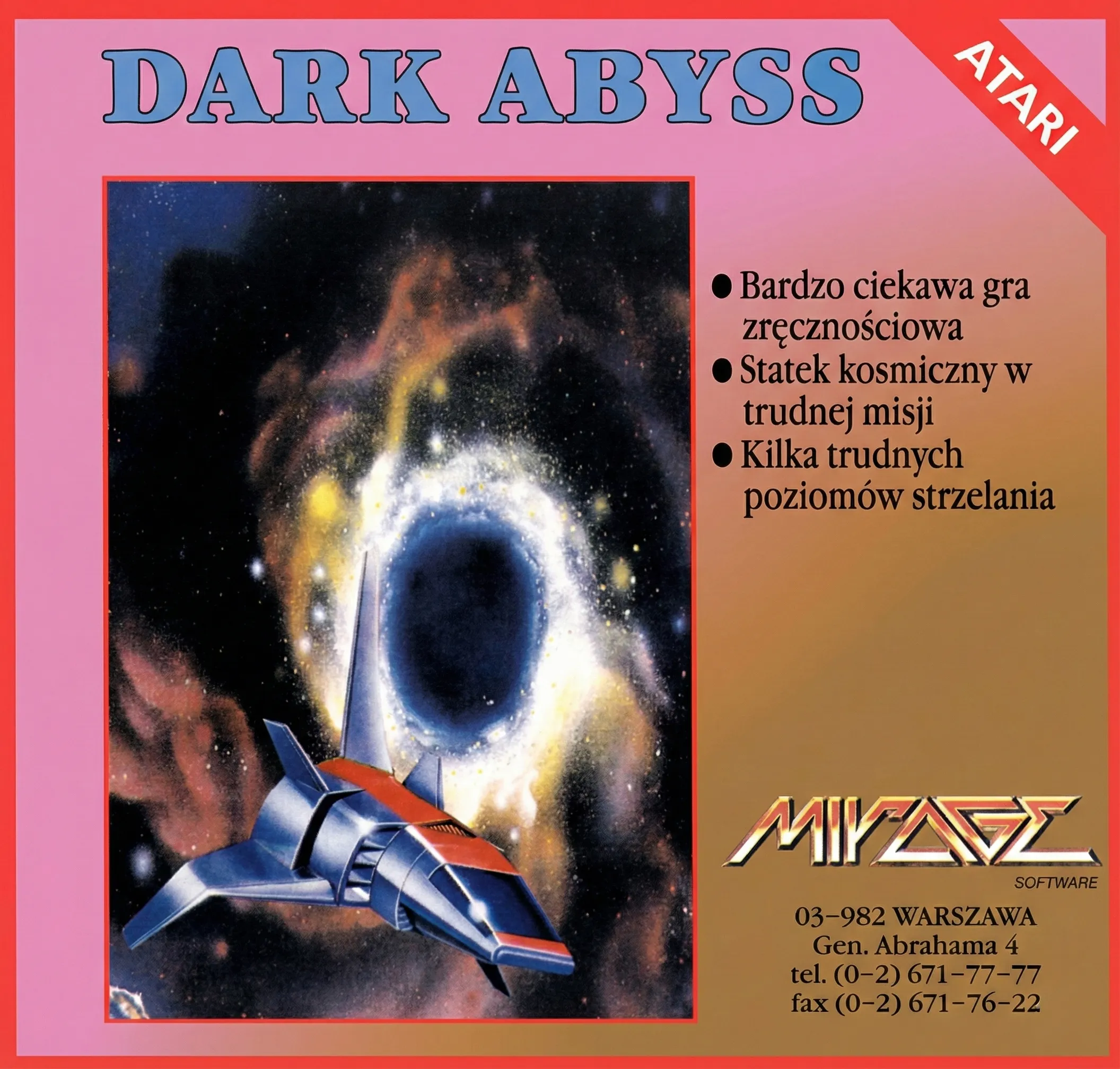 Oryginalna okładka Dark Abyss - Atari XL/XE