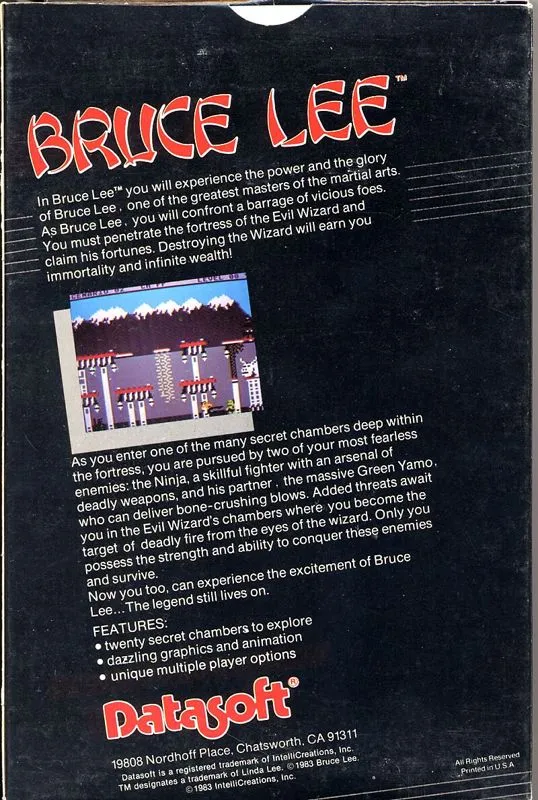 Oryginalna okładka Bruce Lee - Atari XL/XE