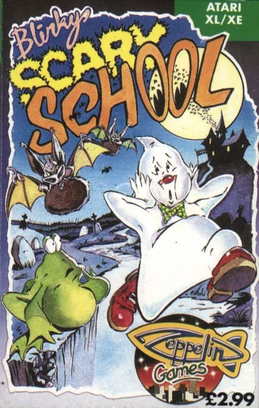 Oryginalna okładka Blinky’s Scary School – Atari XL/XE