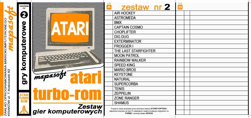 Okładka kasety - MapaSoft Turbo ROM zestaw 2