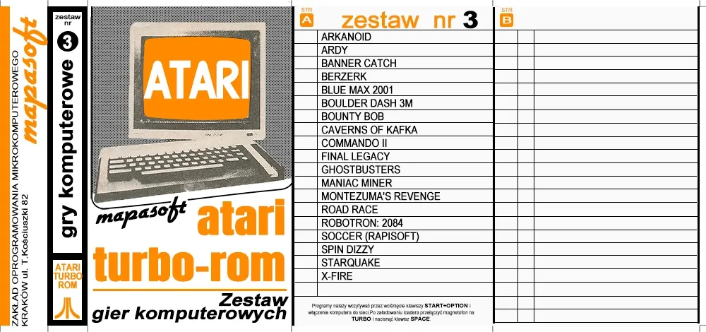 Okładka kasety - MapaSoft Turbo ROM zestaw 3