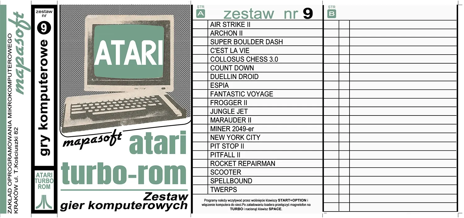 Okładka kasety - MapaSoft Turbo ROM zestaw 9