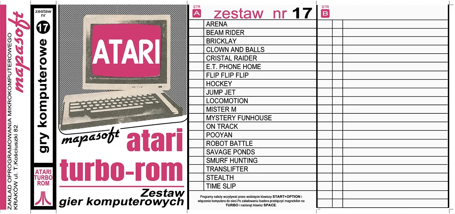 Okładka kasety - MapaSoft Turbo ROM zestaw 17