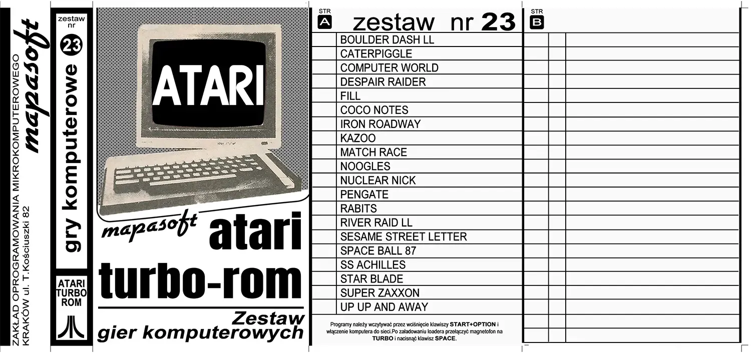 Okładka kasety - MapaSoft Turbo ROM zestaw 23