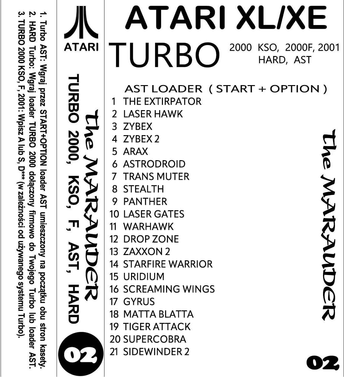 Okładka kasety - The Marauder zestaw 2