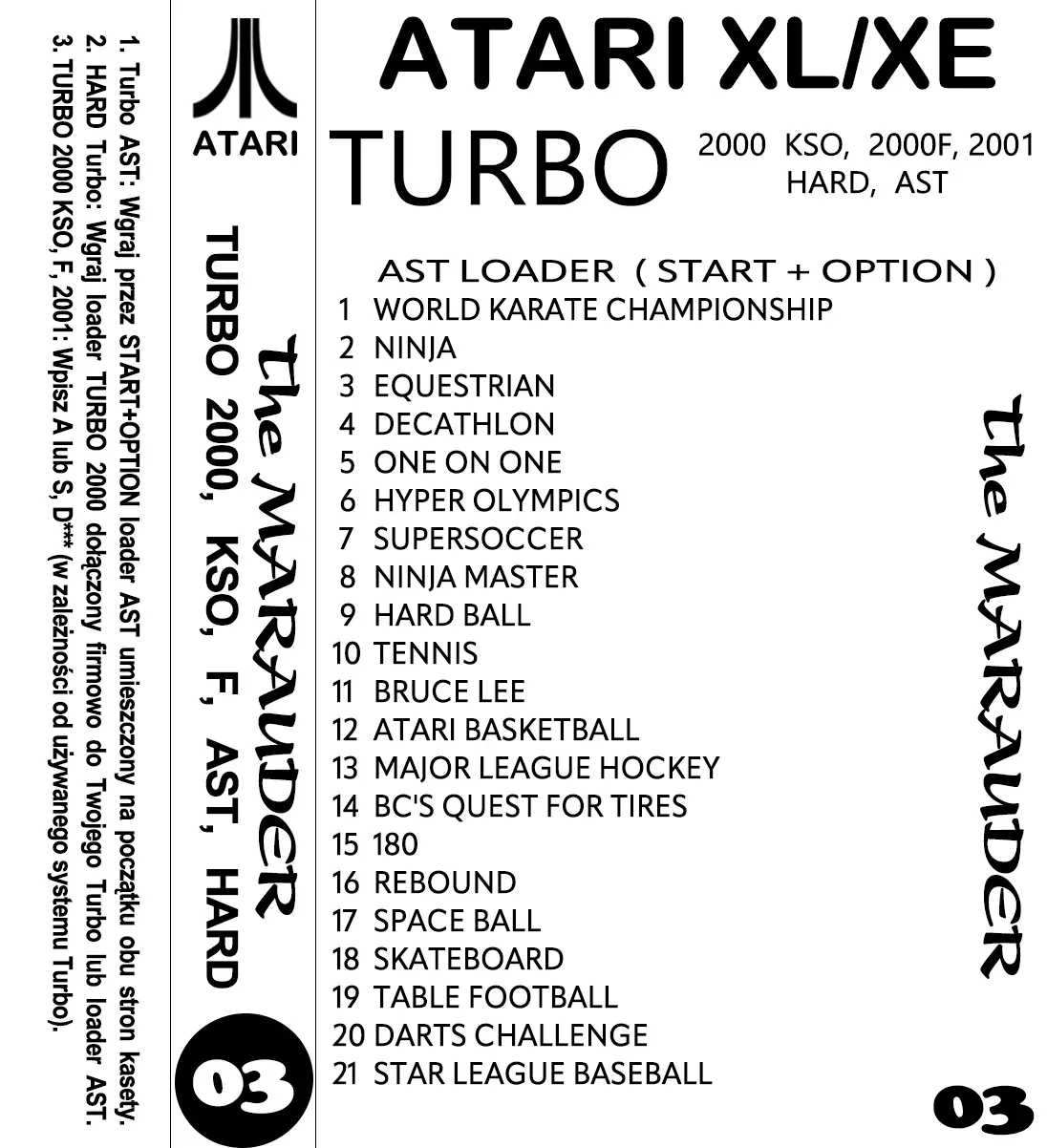 Okładka kasety - The Marauder zestaw 3