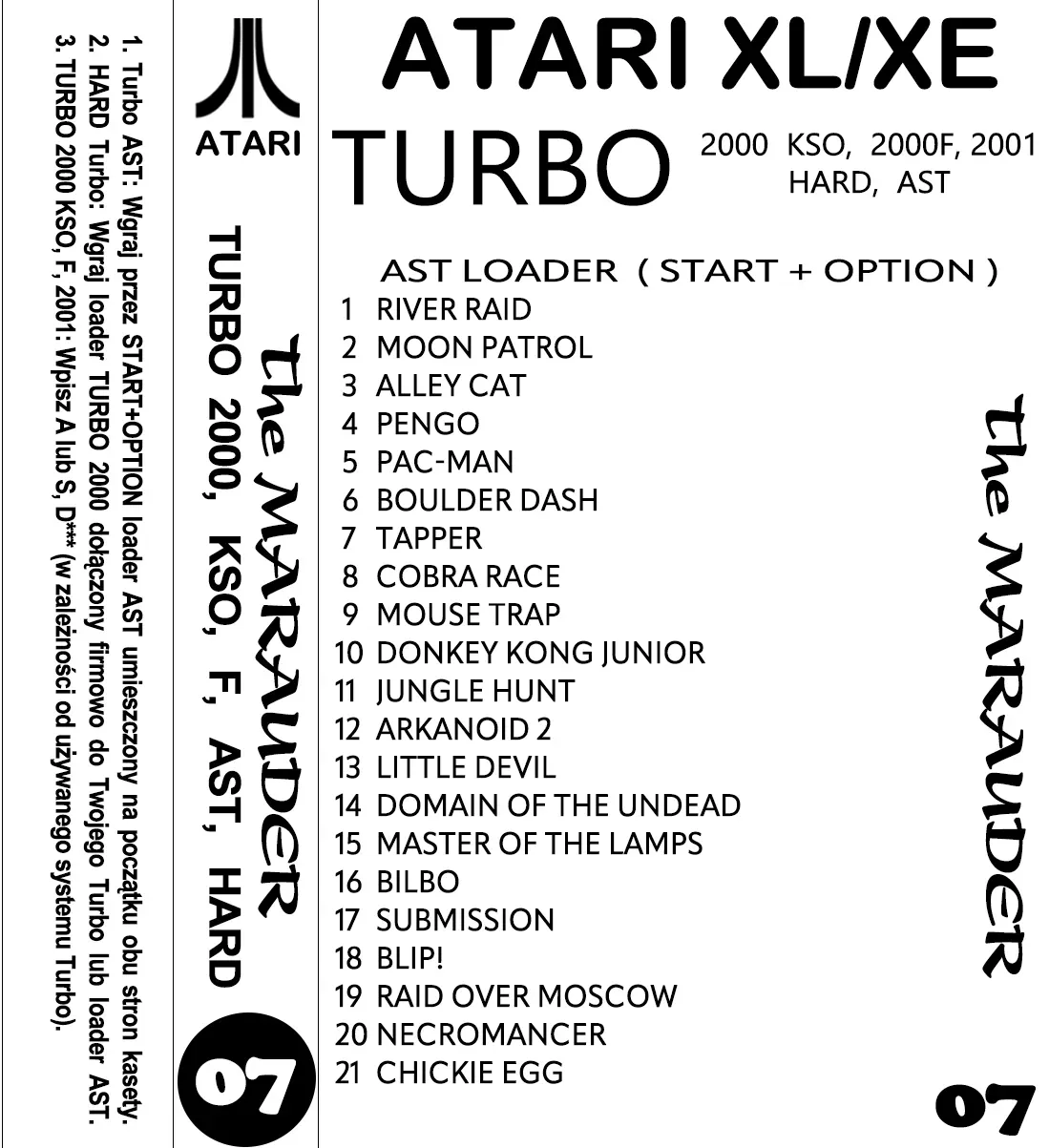 Okładka kasety - The Marauder zestaw 7