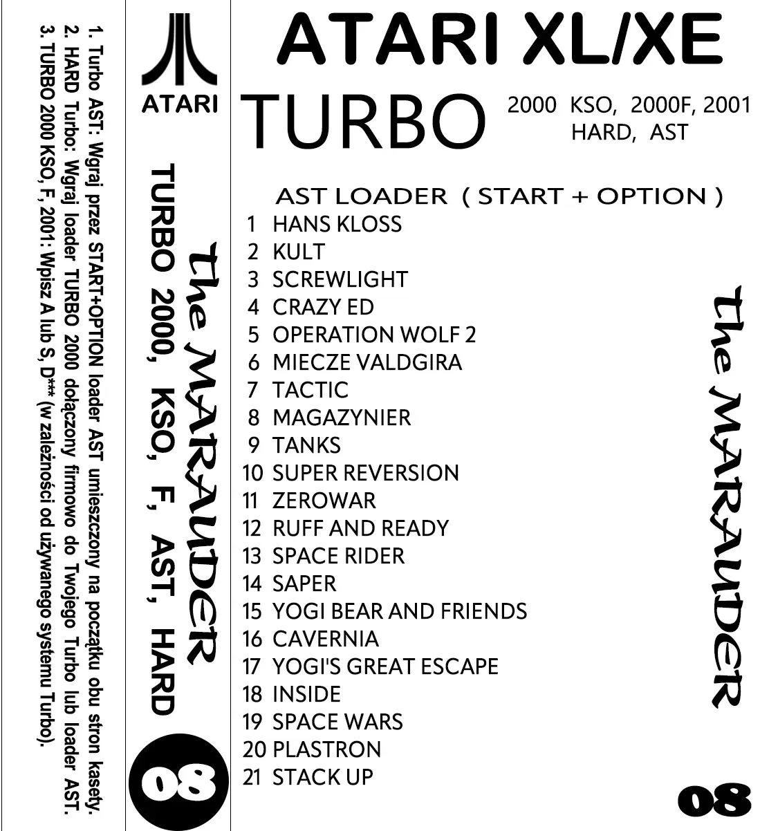 Okładka kasety - The Marauder zestaw 8