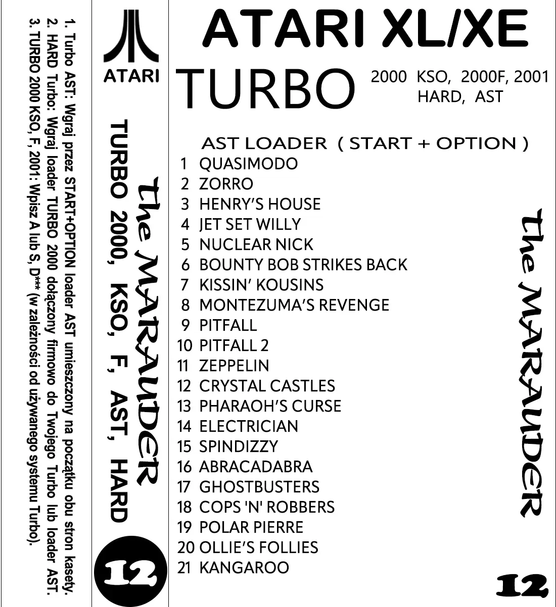 Okładka kasety - The Marauder zestaw 12