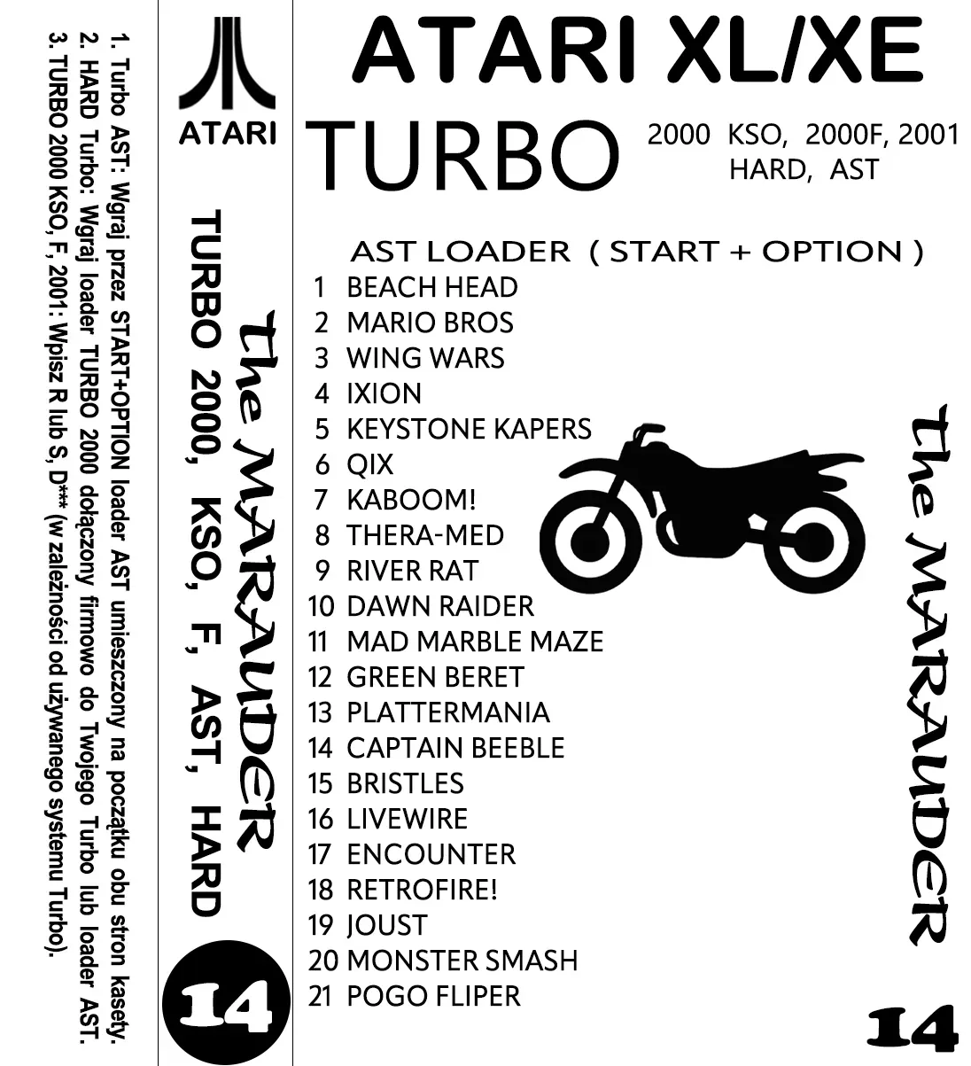 Okładka kasety - The Marauder zestaw 14