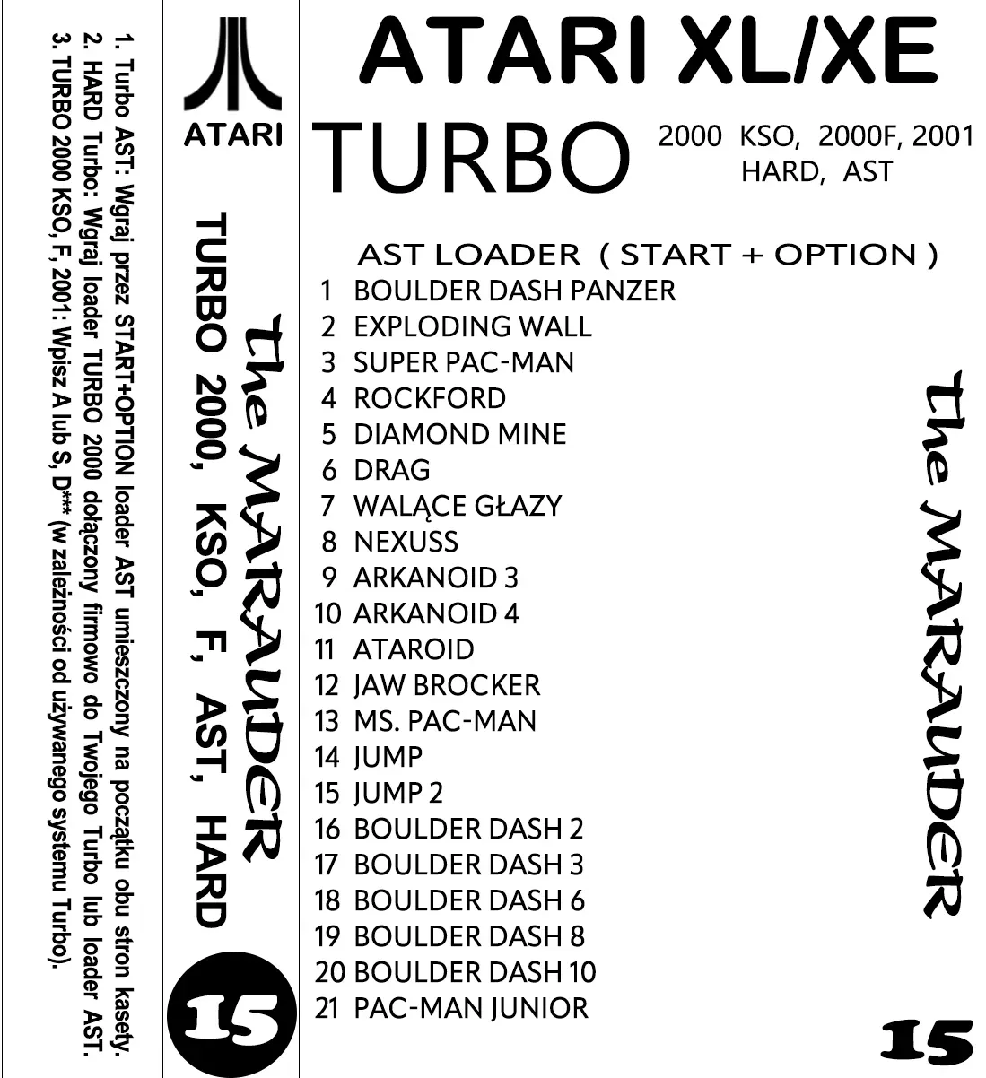 Okładka kasety - The Marauder zestaw 15