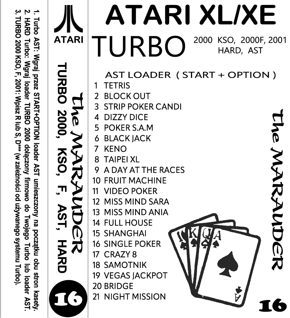 Okładka kasety - The Marauder zestaw 16