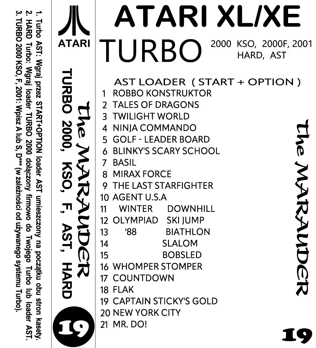 Okładka kasety - The Marauder zestaw 19