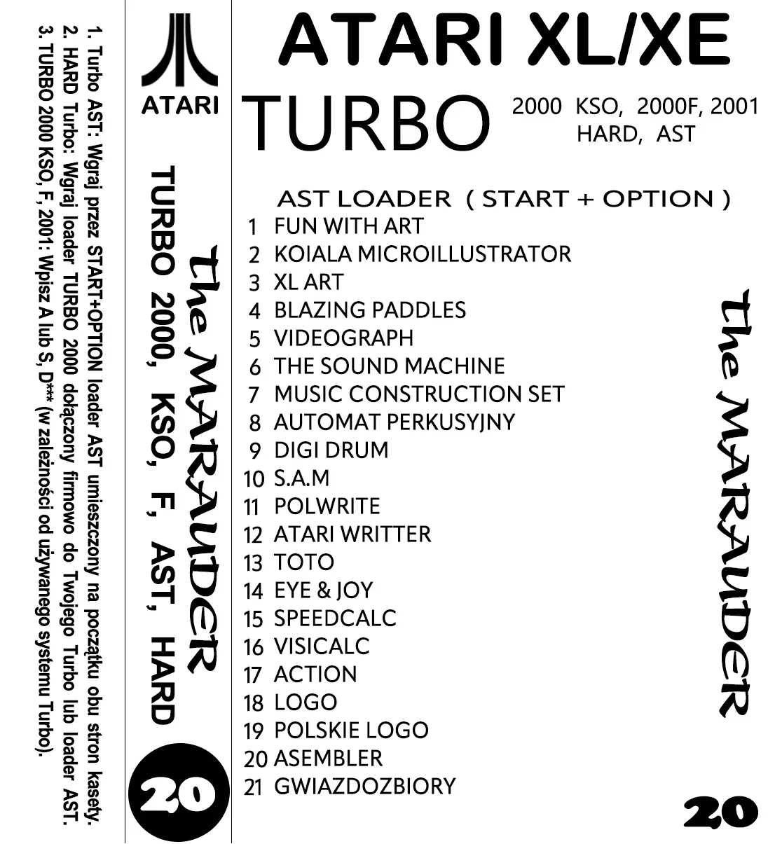 Okładka kasety - The Marauder zestaw 20