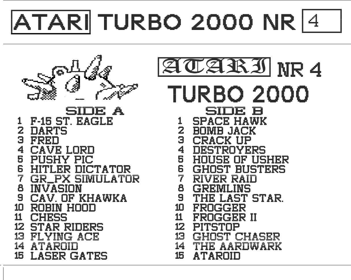 Okładka kasety - Turbo 2000 Mina zestaw 4