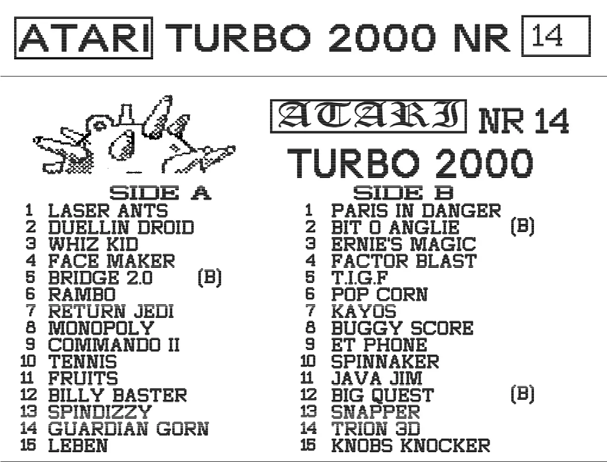 Okładka kasety - Turbo 2000 Mina zestaw 14