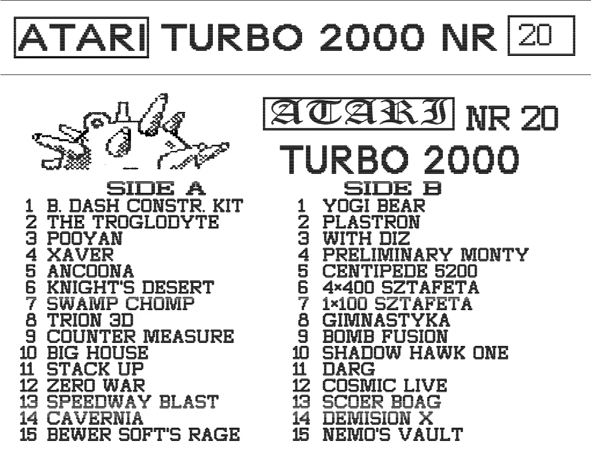 Okładka kasety - Mina zestaw 20