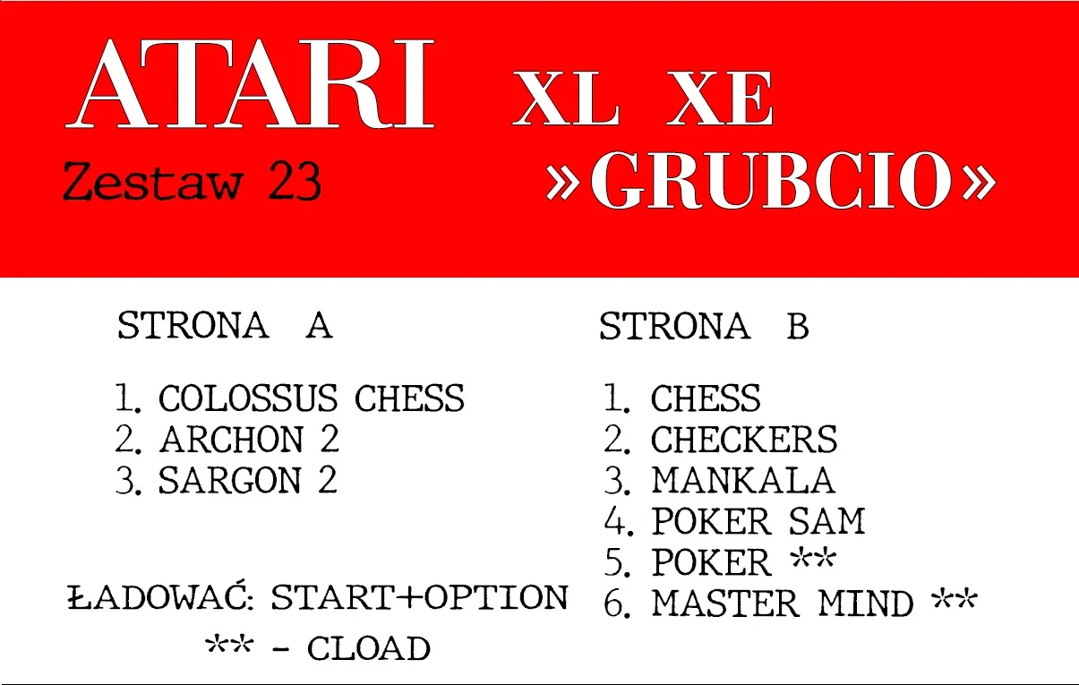 Okładka kasety - Grubcio zestaw 23