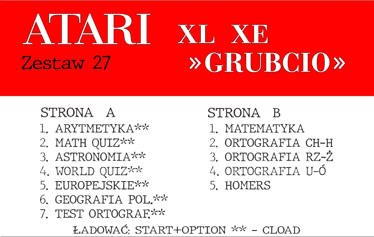 Okładka kasety - Grubcio zestaw 27