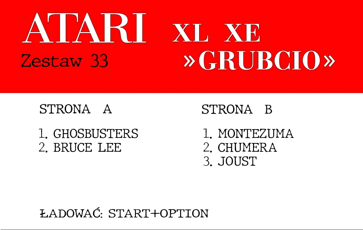 Okładka kasety - Grubcio zestaw 33