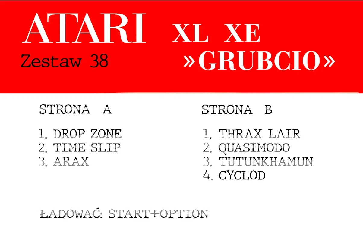 Okładka kasety - Grubcio zestaw 38
