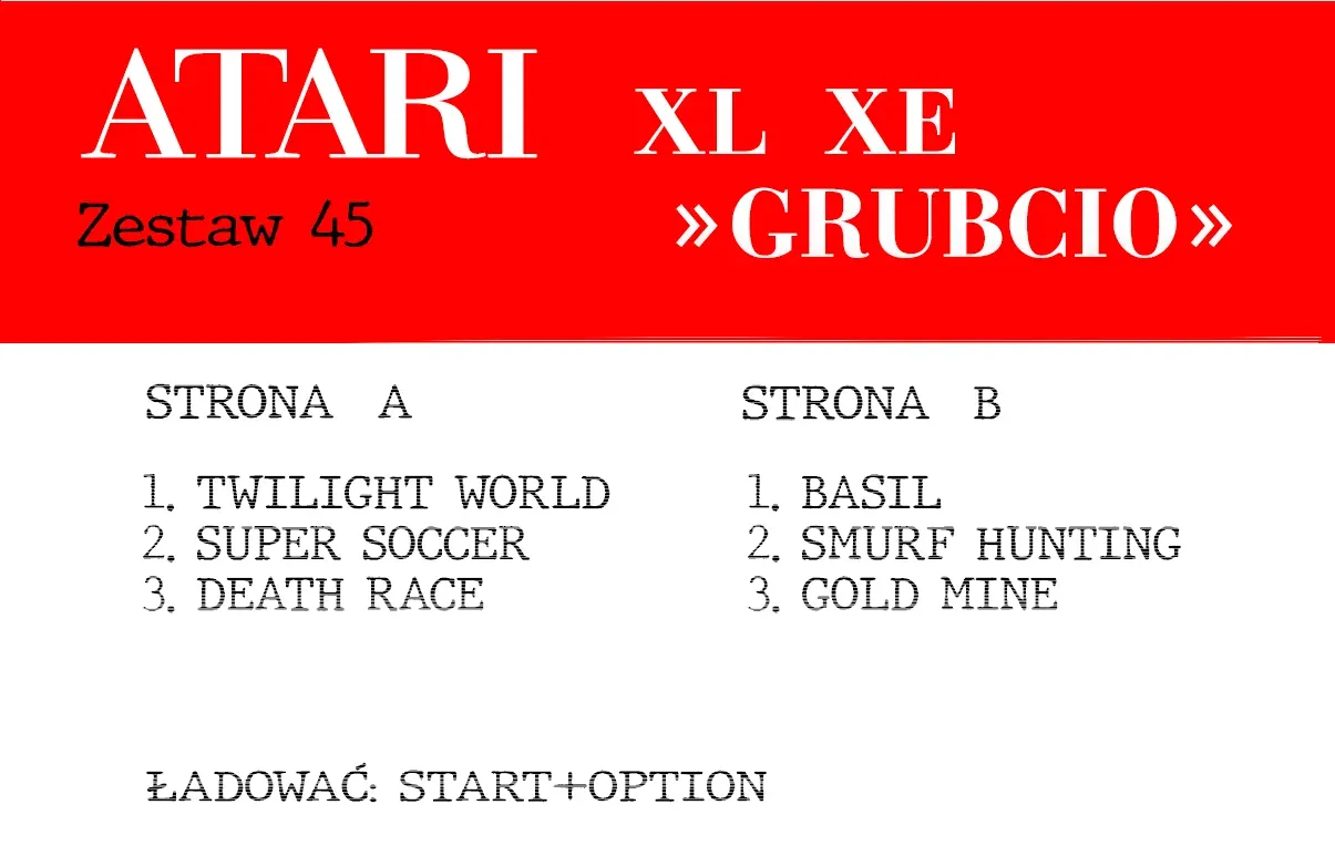 Okładka kasety - Grubcio zestaw 45