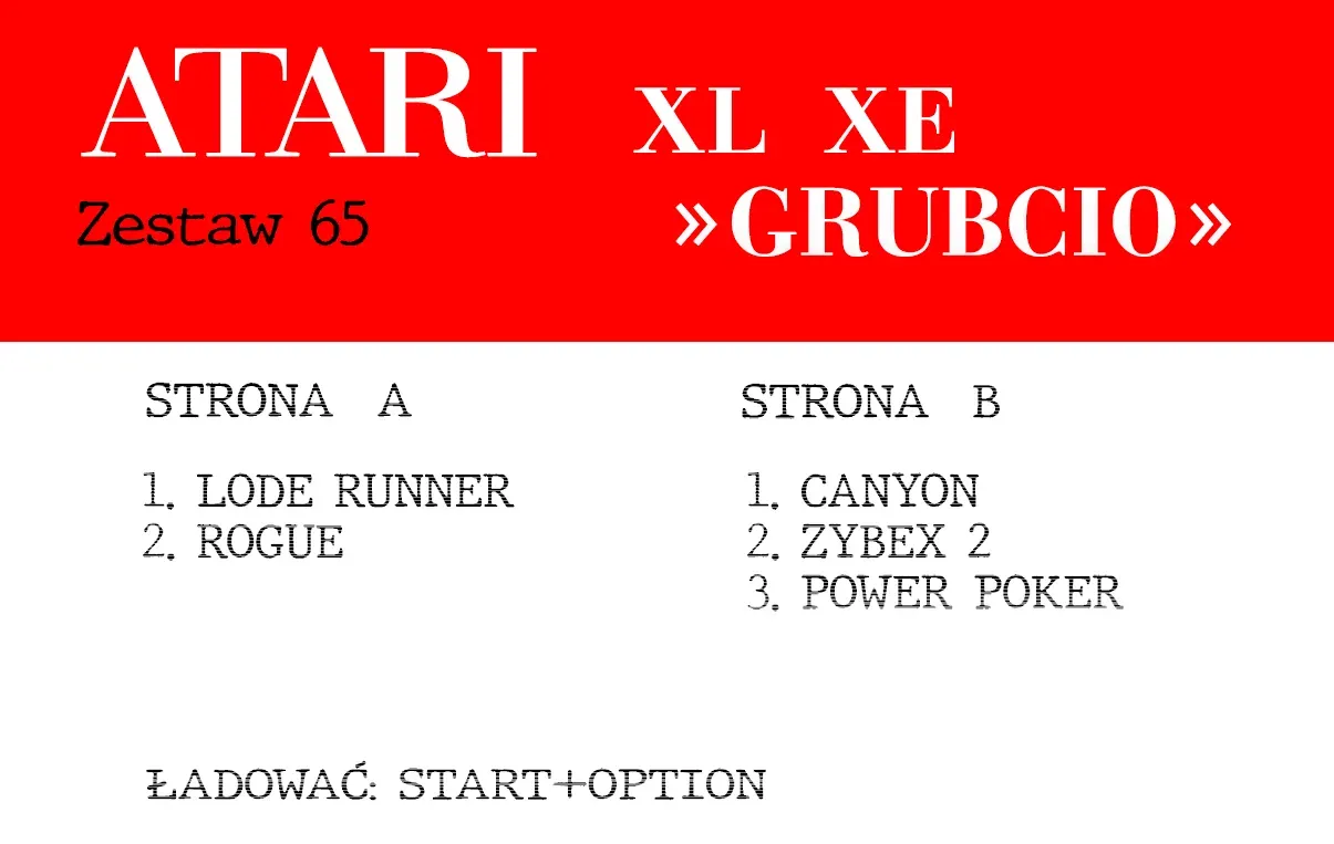 Okładka kasety - Grubcio zestaw 65