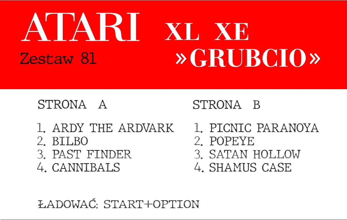 Okładka kasety - Grubcio zestaw 81