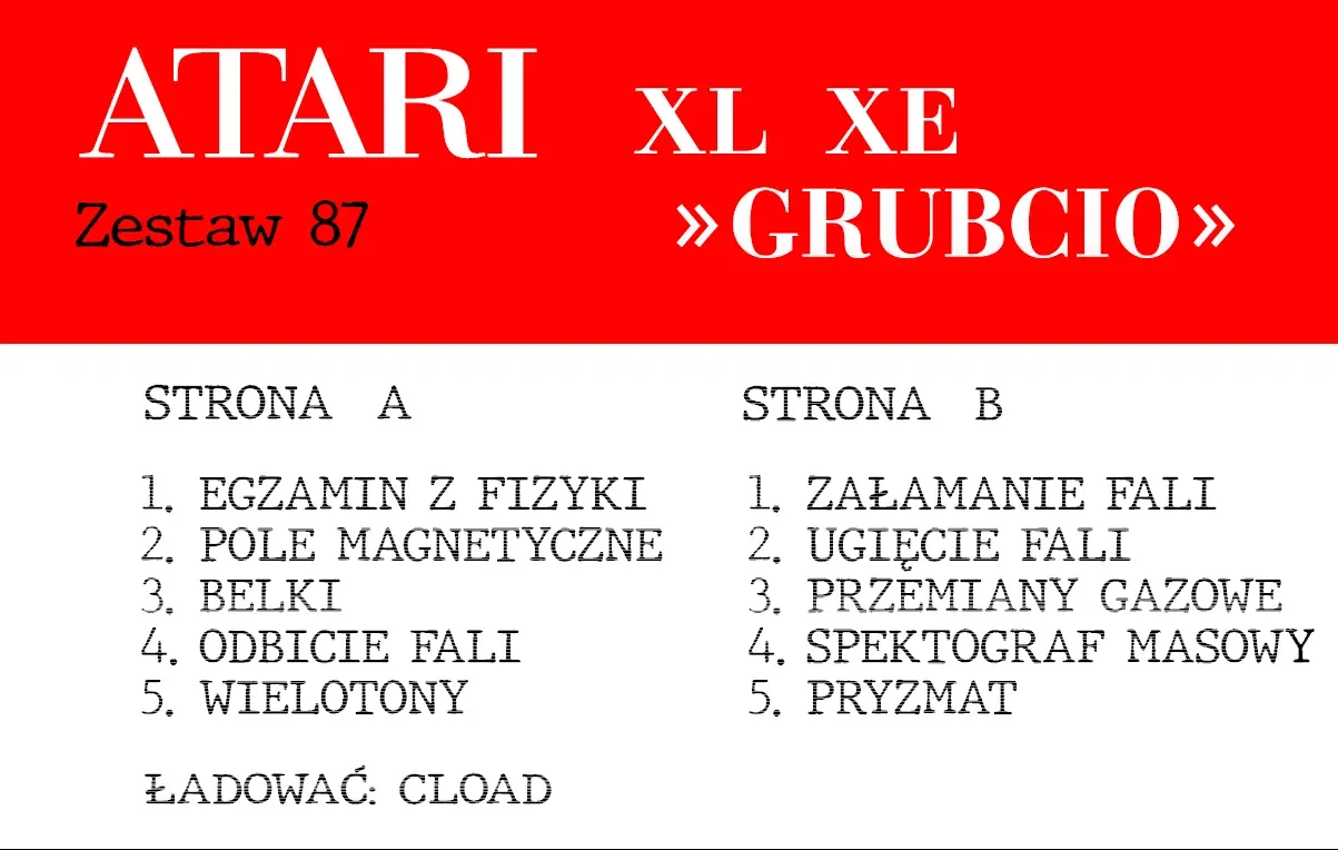 Okładka kasety - Grubcio zestaw 87