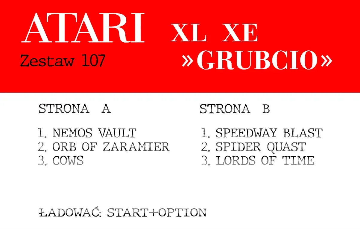 Okładka kasety - Grubcio zestaw 107