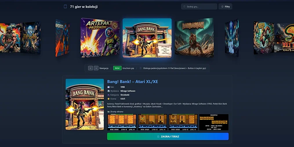 Nowy system  - Graj w klasyki Atari bezpośrednio w przeglądarce!