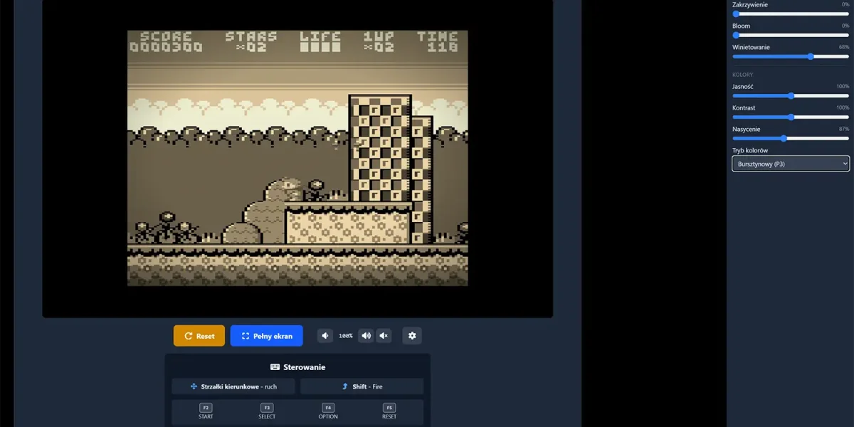 ustawienia obrazu emulatora